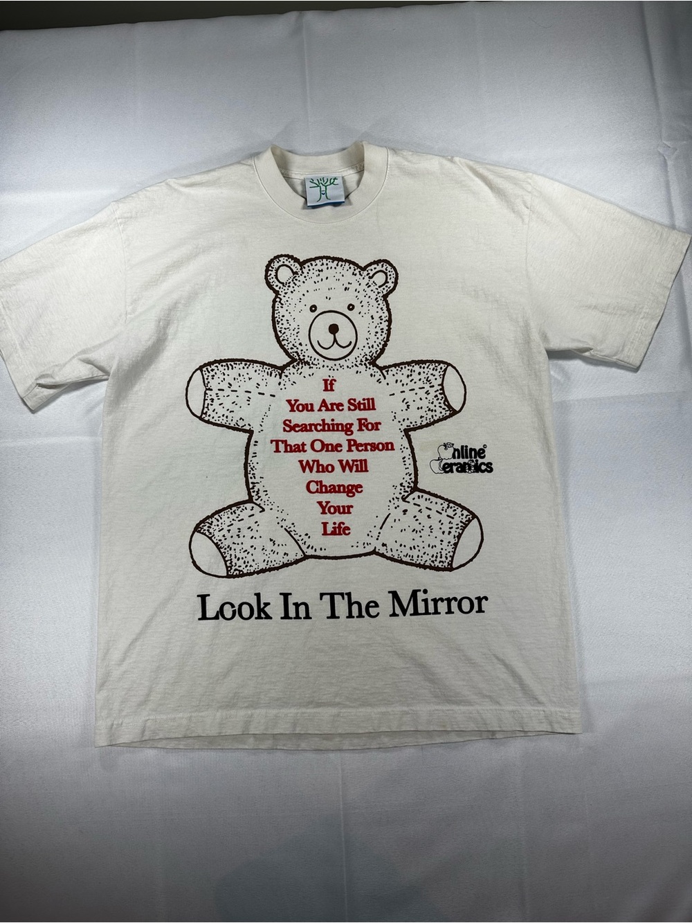Online Ceramics Look In The Mirror Teddy Bear Graphic Tee L